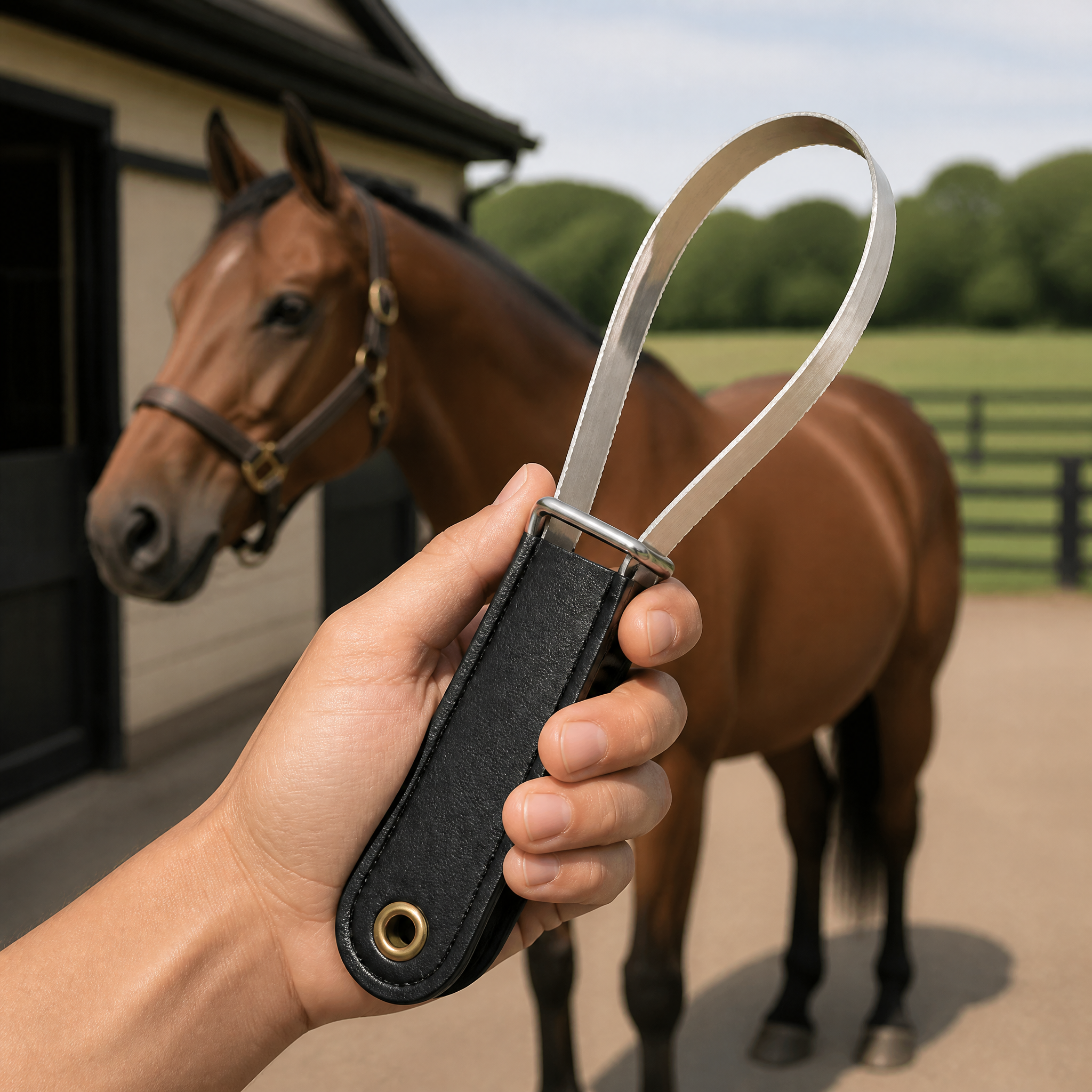 Classic Equestrian Stainless Steel Sweat Scraper
